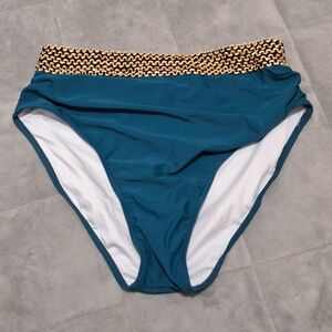 NWOT High Waist Bikini Bottom Teal